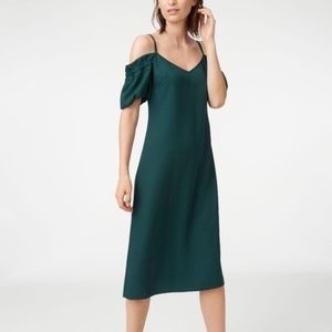 Club Monaco Garcella green ove the shoulder dress